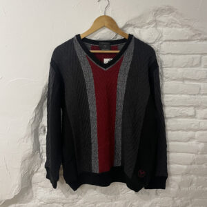JERSEY CUELLO PICO GRIS Y GRANATE