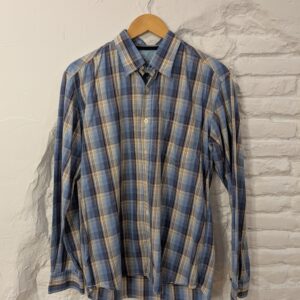 CAMISA MANGA LARGA AZUL CUADROS