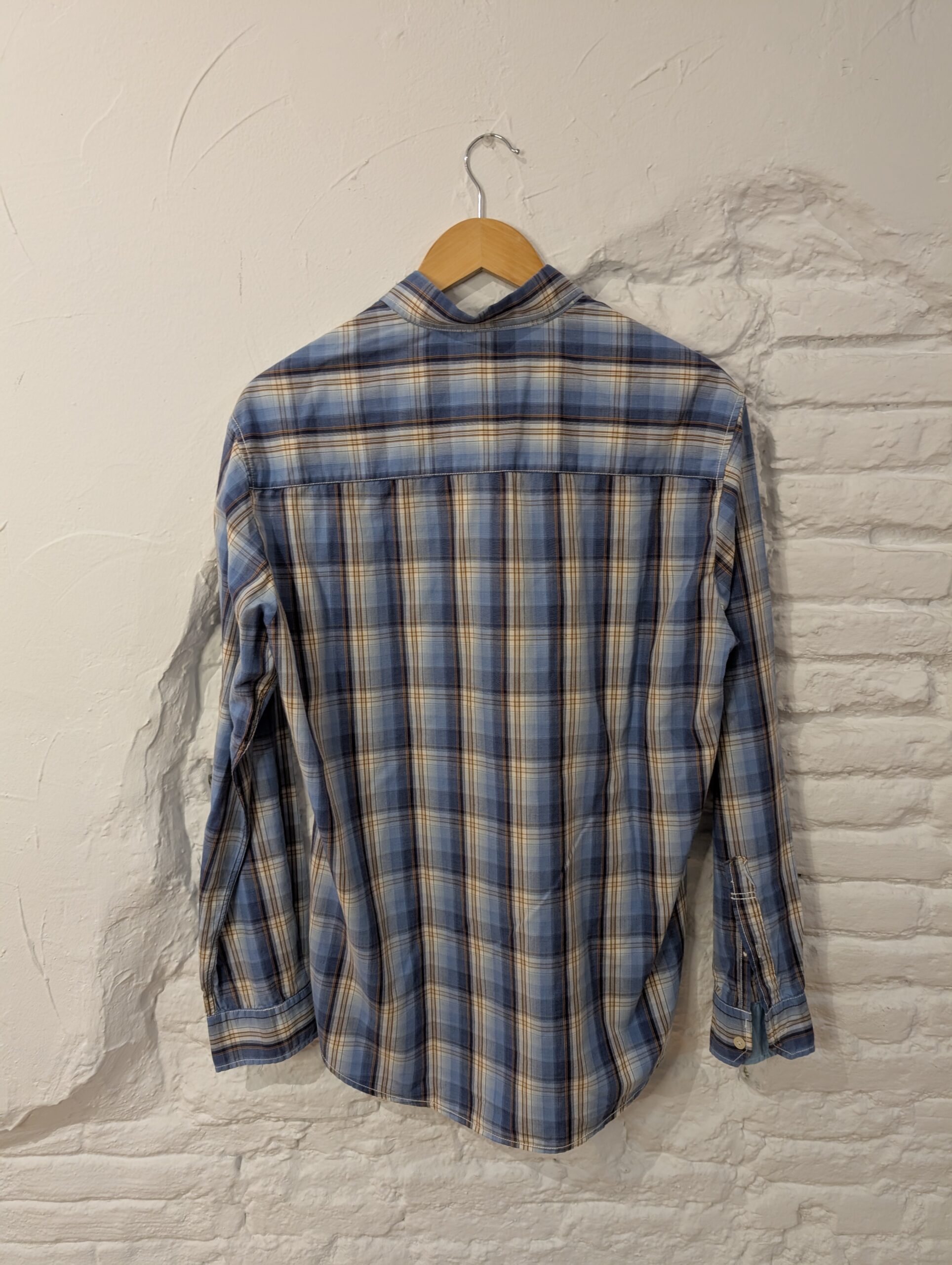 CAMISA MANGA LARGA AZUL CUADROS - Imagen 3