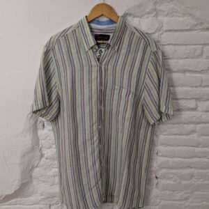 CAMISA MANGA CORTA VERDE RAYAS