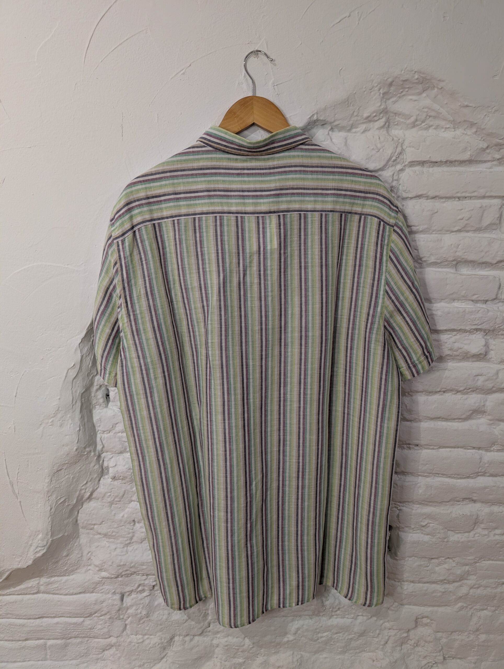 CAMISA MANGA CORTA VERDE RAYAS - Imagen 3