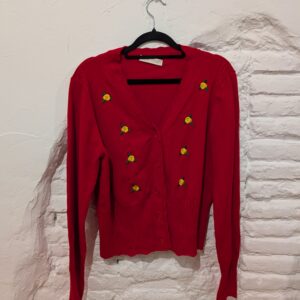 CÁRDIGAN ROJO FLORES
