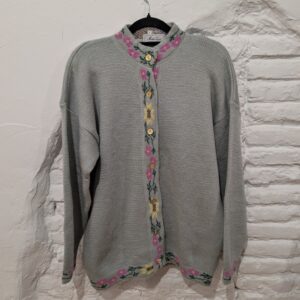 CÁRDIGAN GRIS FLORES
